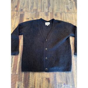 La Maille Sezane Paris luxury black cardigan size small super kid mohair